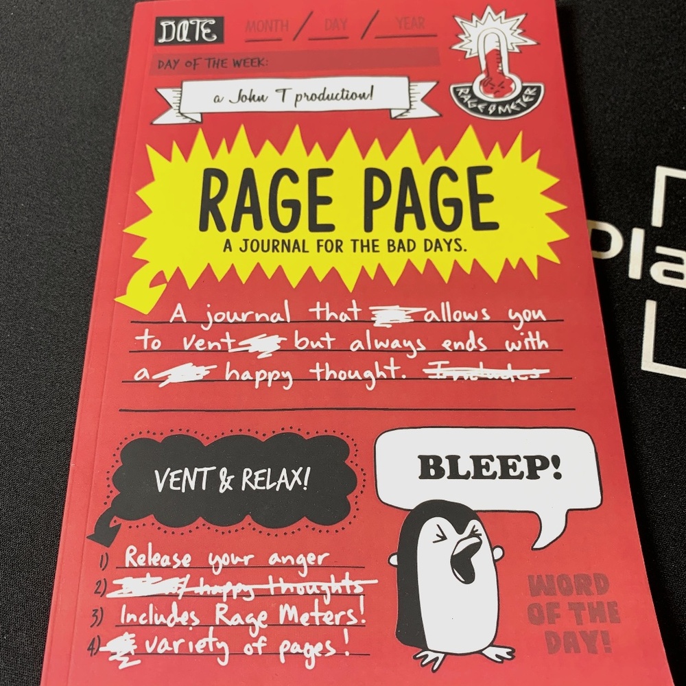 Rage Page Journal for the Bad days - funny gift gag gift but useful lol